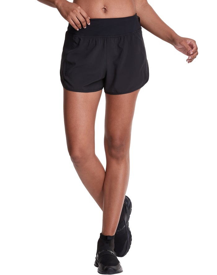 Champion Womens Shorts NZ - Sport 3 Black ( 7981-GIQNB )